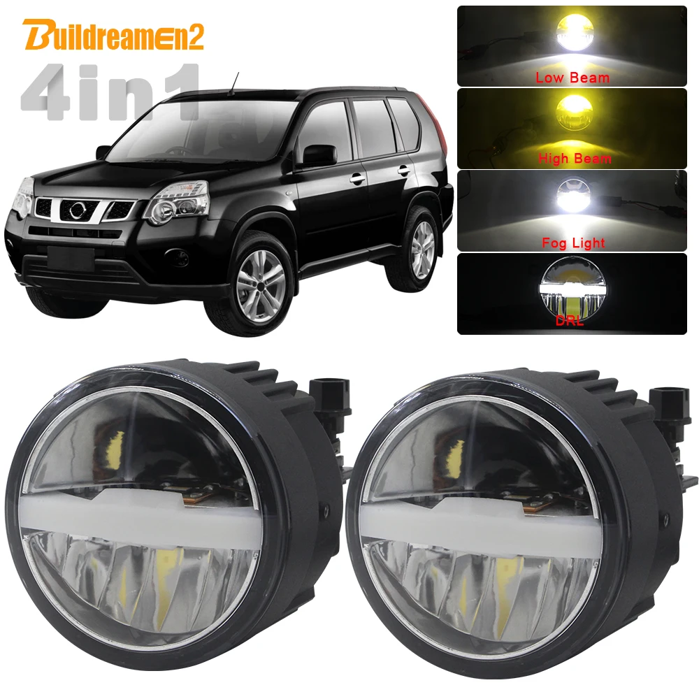 

4in1 Car Multifunction LED Headlight High Low Beam Fog Light DRL Intelligent Switch 5000LM 12V For Nissan X-Trail T31 2007-2013