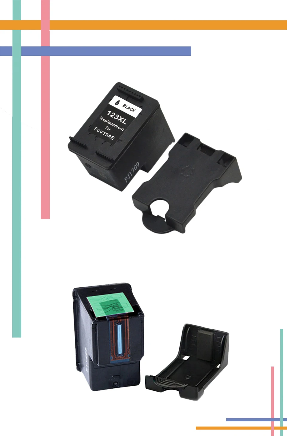 for HP123 Black compatible cartridge