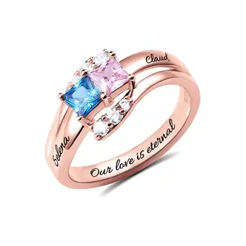 

Wholesale Birthstone Ring Rose Gold Engraved Ring Gift For Girlfriend