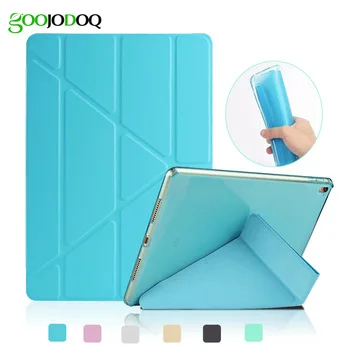 For iPad Pro 9.7 Silicone Case For Ipad Air 2 / Air 1 5 Shapes Stand TPU Soft Glitter Case PU Leather Cover  Auto Sleep/Wake Up