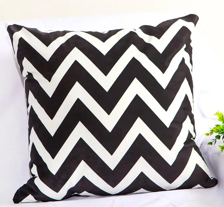 Украшение для дома подушка в нордическом стиле чехол черно-белый полосатый волнистый серый геометрический узор Чехлы на подушки стильный для дивана - Цвет: A2