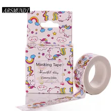 Kawaii Unicorn Washi Tape Diy Fita Decorativa 15mm*10m Adesiva Decorada Masking Tapes Cute Washitape Decorative Adhesive Tape