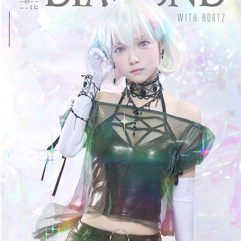 Костюм для косплея аниме Houseki no Kuni с бриллиантами женские летние костюмы черная