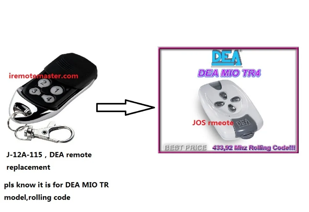 

DEA MIO TR 4 replacement remote control free shipping