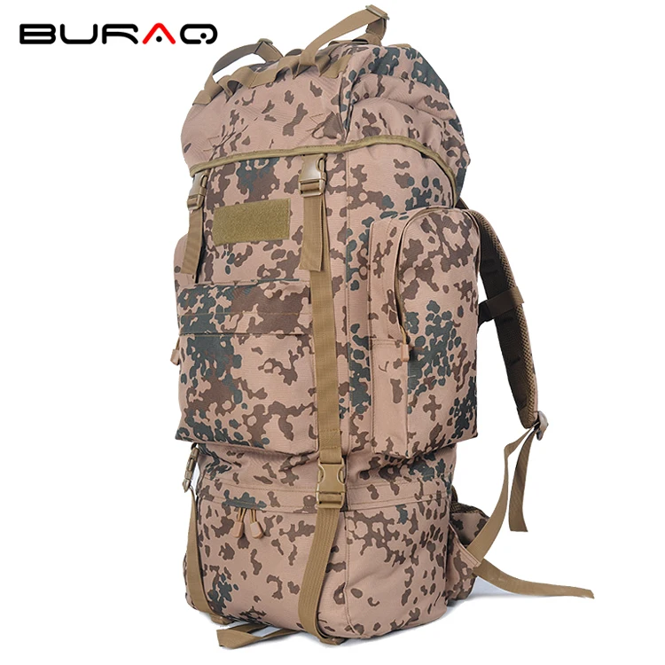 

BURAQ 65L Internal Frame Camouflage Arcuate Shoulder Strap Solid Bag Climb Equipment Male Molle Multifunction Backpack A22