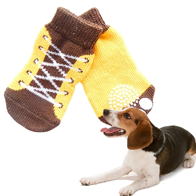 Misterolina Cotton Non slip Socks for Dogs Cat Puppy Shoes Doggie Clothes Apparels Lovely Pet