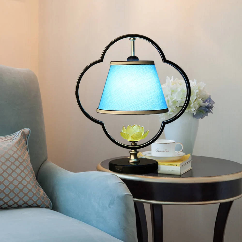 

Modern minimalist new Chinese table lamp bedroom bedside lamp creative warm bedside table art pastoral desk lamps LU8231041