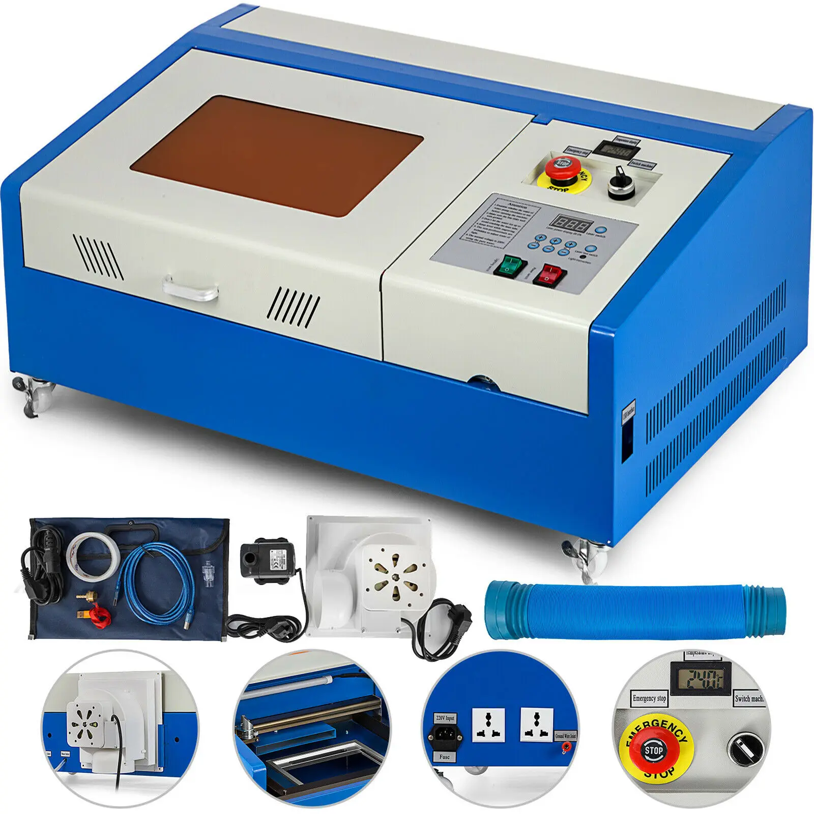 40W USB Laser Engraver Machine CO2 Laser Machine 12x8Inch Laser Printer Cutting Machine for Artwork-