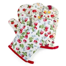 1 шт. ситец барбекю Пособия по кулинарии варежка для духовки нагретая печь устойчивы и др., не скользят и духовка для выпечки с принтом