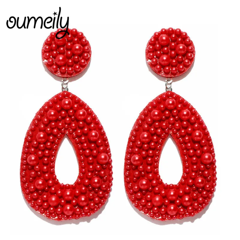 

OUMEILY Big Large Women Earrings Fashion Jewelry Bohemian Earrings Hanging Rhinestones Earrings for Brides Costume Statement