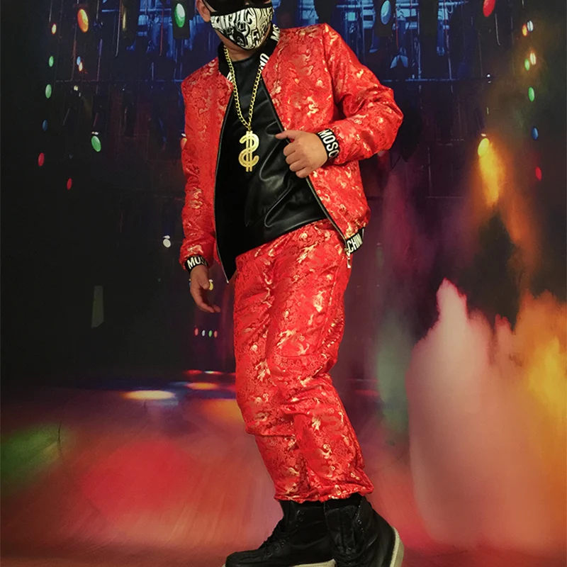 Модный мужской певец DJ китайский стиль вышитый золотой дракон бейсбольный костюм S-6XL! Клубное платье большого размера