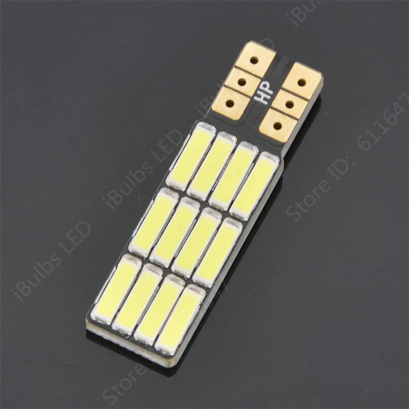 

2PCS High Quality T10 W5W 12 LEDs No Electrode 194 501 Auto 7020 SMD Car Interior lights Clearance Lights Wedge Light DC 12V