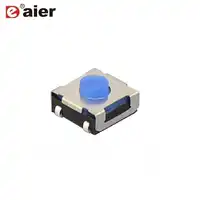 1000 PCS 6.5X6.2X3.5 MM สวิทช์ปุ่มสัมผัสยางสีฟ้าปุ่ม 4 Pin ปุ่มปุ่ม DIP momentary Micro Switches
