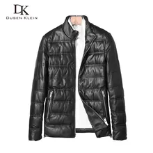 Мужская зимняя куртка-пуховик, короткий тонкий дизайнерский легкий пуховик, повседневный черный кожаный жакет, теплые модные пальто 71U7195