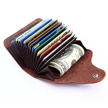 Мужской женский кожаный ID кредитный держатель для карт, двойной клатч для монет, кошелек с карманами
