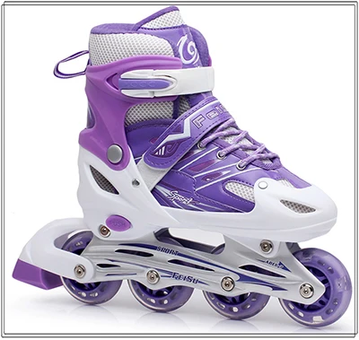 Встроенные профессиональные женские взрослые дети скольжение слалом коньки обувь для катания на коньках Регулируемые моющиеся светящиеся колеса Patines Adulto - Цвет: Purple S EUR 31-34