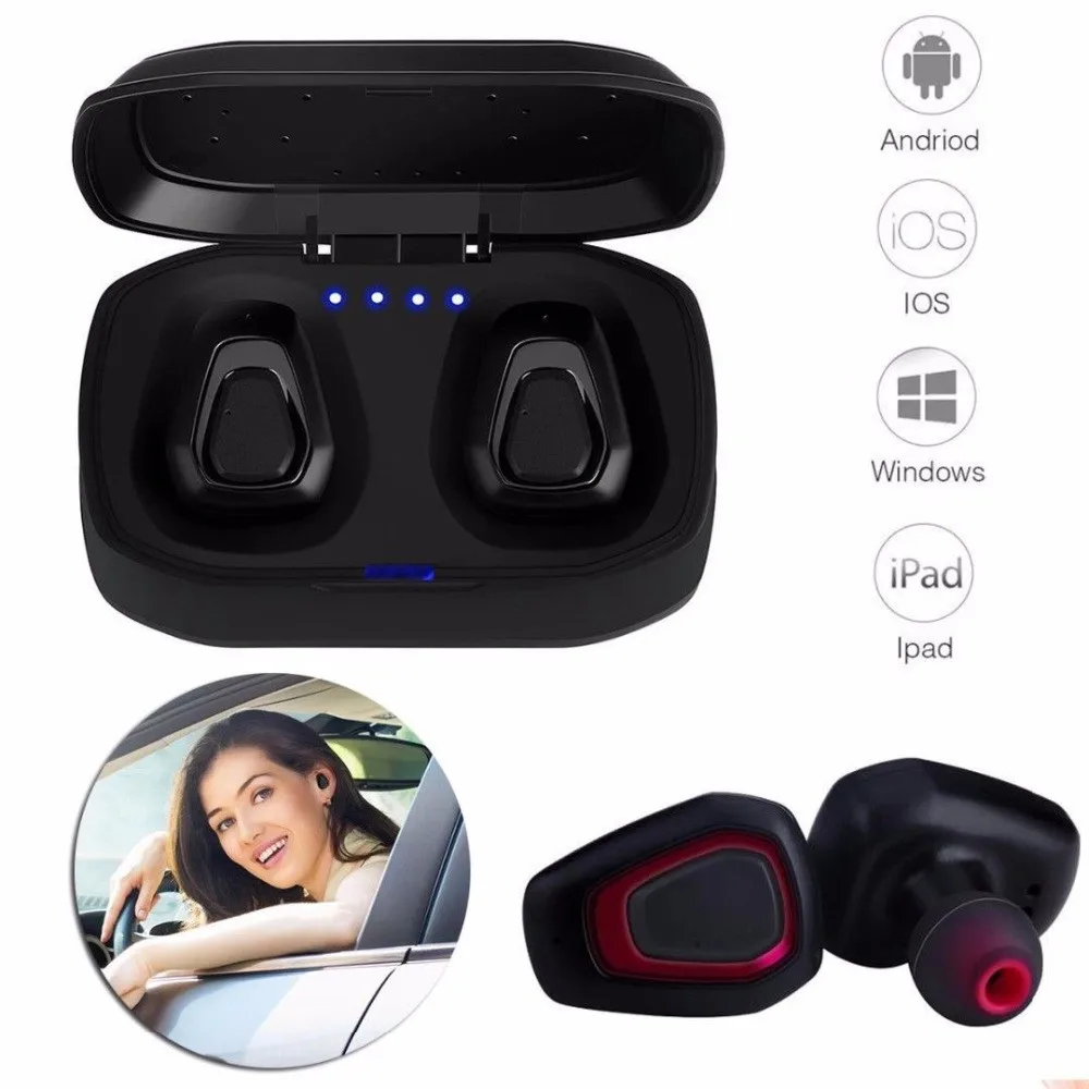 JQAIQ TWS Mini Wireless Bluetooth Earphone With Charging Box Stereo Handsfree Bluetooth Earbuds Sport For Iphone Android
