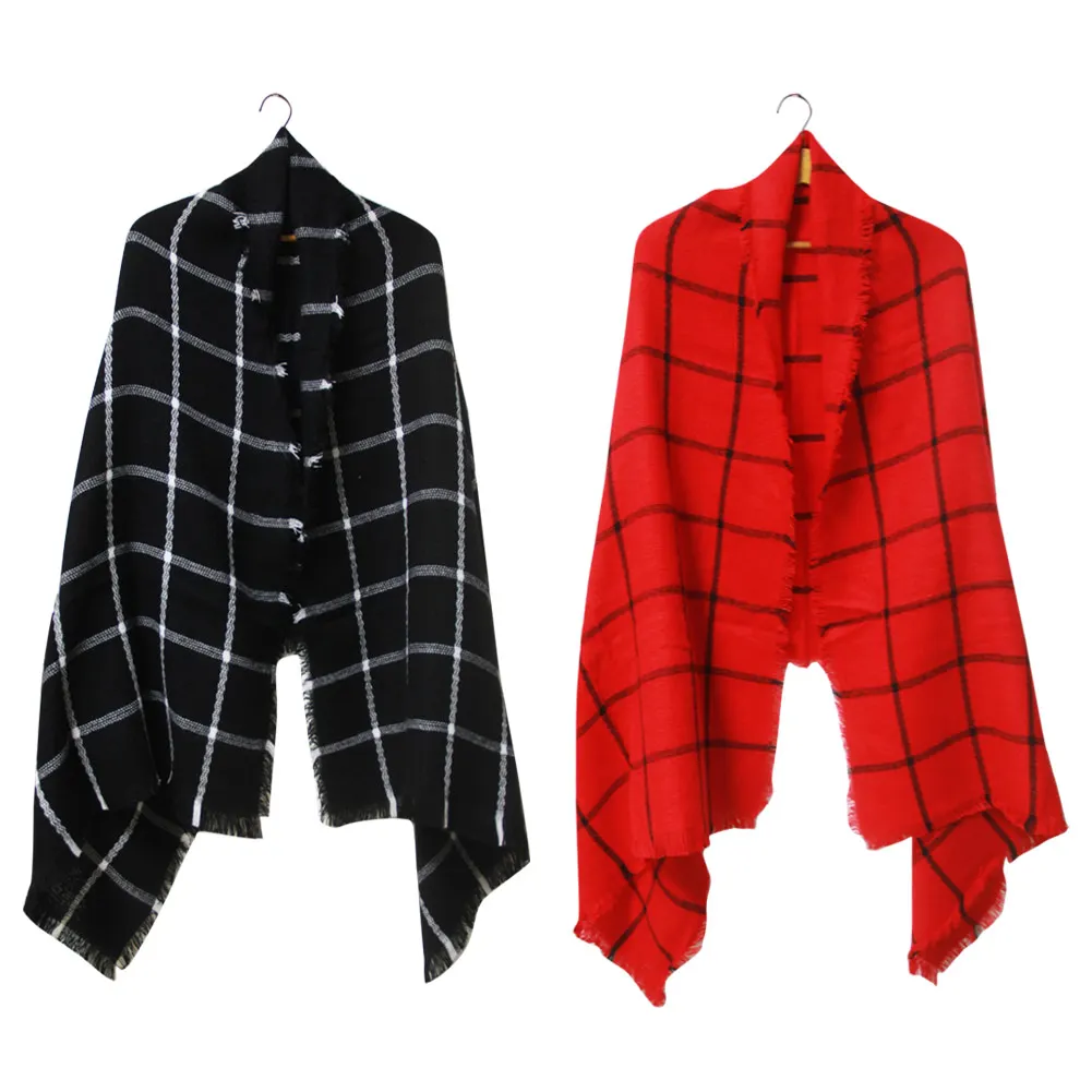 Hot Fashion Women Winter Scarf Female Warm Soft Plaid font b Tartan b font Knit Wool