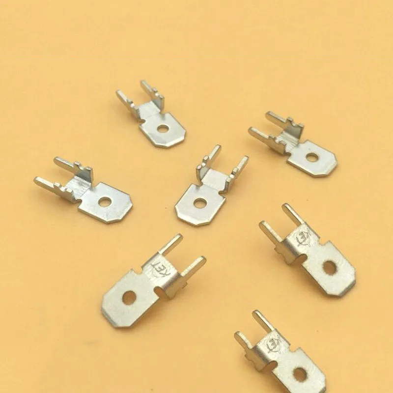 6.3MM H type Insert Circuit Board PCB Anti Down 6.3 Male Tab Terminal 0