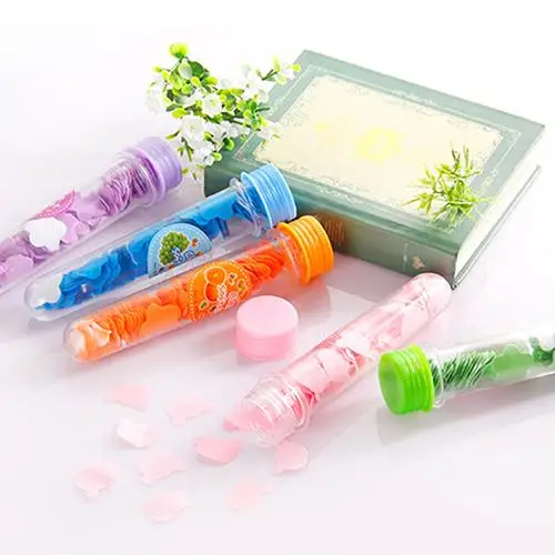 

HOT!!!Portable Body Washing Bath Test Tube Confetti Foaming Flower Paper Soap Slice
