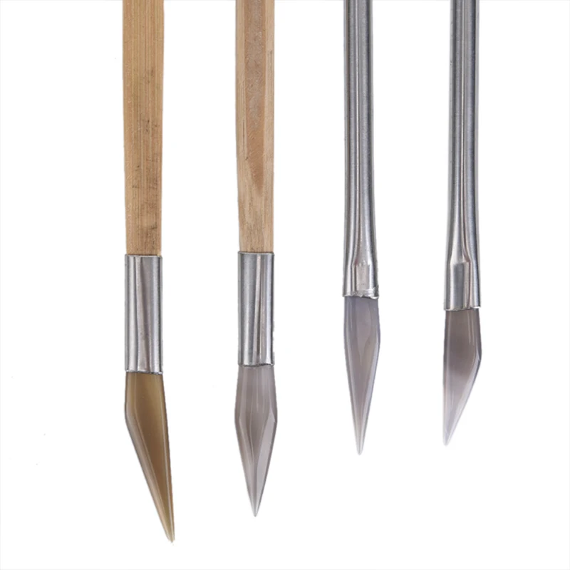 1 шт. полировщик Агата для полировки края ножа с бамбуковой ручкой инструменты для изготовления ювелирных изделий