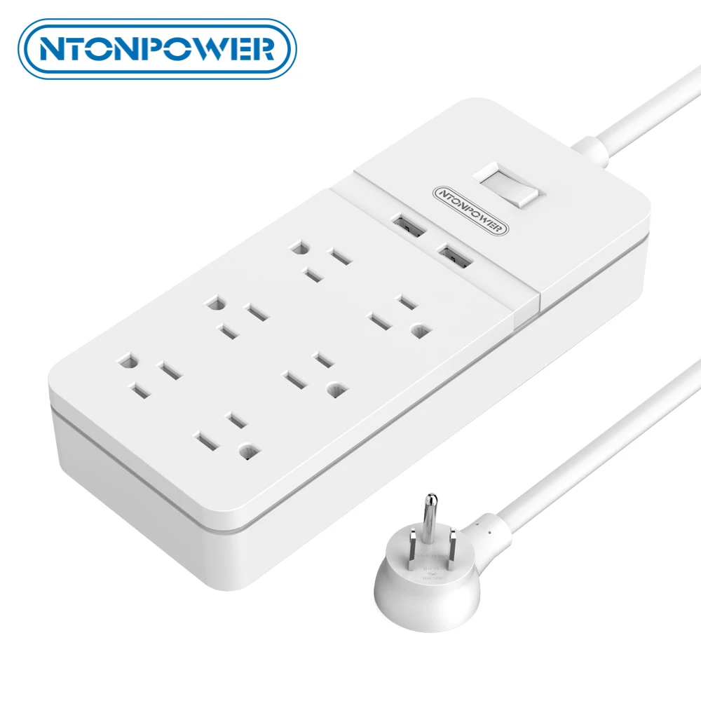 NTON POWER USB удлинитель питания защита розетки от скачков напряжения 6 AC 2 порт с