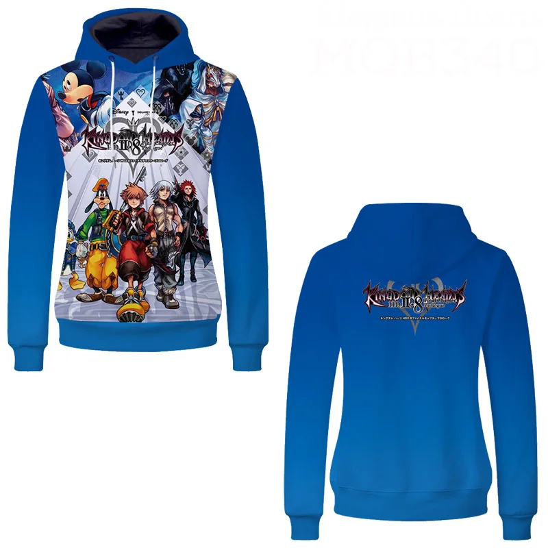 Kingdom Hearts Sora Aqua Terra 3D Печатный пуловер с капюшоном для косплейный костюм с капюшоном мужская и женская куртка Повседневная Толстовка уличная