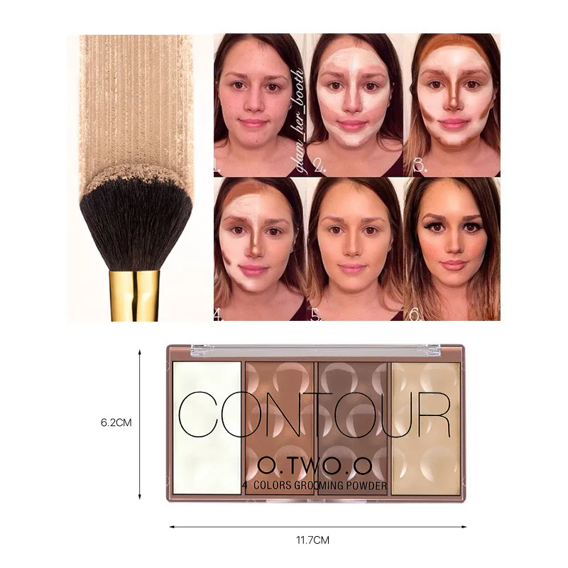 

O.TWO.O Makeup 4 Colors Matte Mineral Blush Face Cheek Soft Natural Blush Cosmetic Face Contour Blush Palette Powder