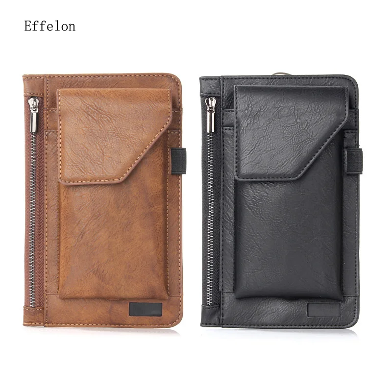 

NEW Multi-function Double Pouch &Wallet for Iphone 6 7 Plus Belt Pouch Holster for 5.5'' Smartphone Belt Pouch with Pen Holder