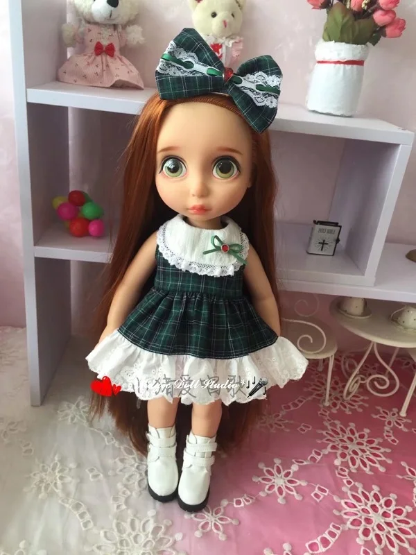 [Dy155] Новое 1" Принцесса платье куклы# Большой ГИРД печатных платье и волосы кусок комплект подходит для 16 дюймов Fashin куклы наряды для розничной торговли
