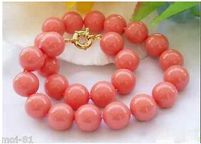 

Genuine 10mm South Sea Coral Color Shell Pearl Round Beads Necklace 18'' AAA>Wholesale Lovely Women's Wedding Jewelry