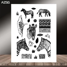 AZSG zebra Limpar Stamps/Carimbo/Selo Para Scrapooking/Cartão Que Faz/Selos De Silicone/Decoração Artesanato(China)
