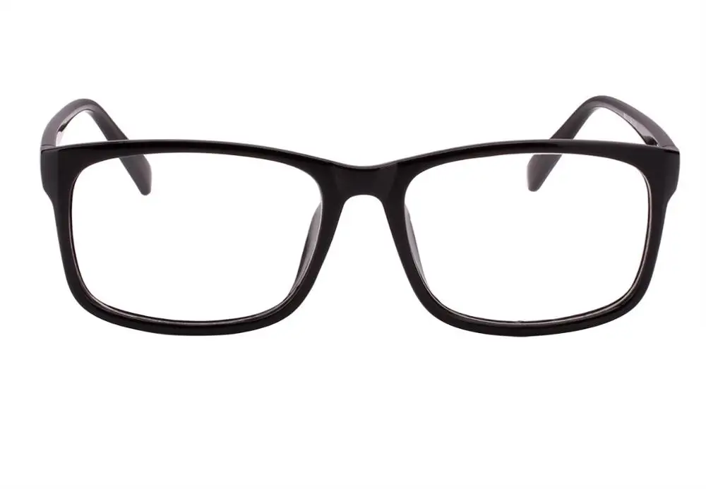 Память прямоугольные классические очки унисекс Рамка очки с прозрачными линзами Rx - Цвет оправы: Shiny black