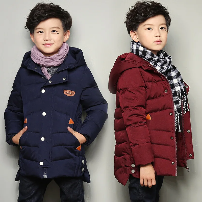 Высокое качество ; Футболка для мальчика с длинными для молодежи; Детская хлопчатобумажная куртка для мальчиков зимнее детское меховое пальто; парка детская одежда