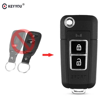 

KEYYOU Car Key Case For KIA SPORTAGE FORTE CERATO Auto Switchblade Remote Key 2 Buttons Modified Key Shell Fob Case