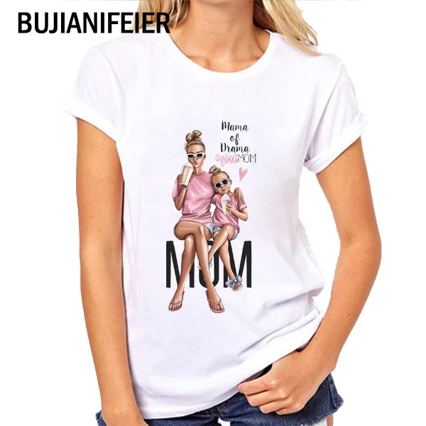 Новая рубашка для Дня матери Модная рубашка с надписью «Happy Time Mom» для мальчиков и девочек модная трендовая футболка TopBJN23 - Цвет: BJN20