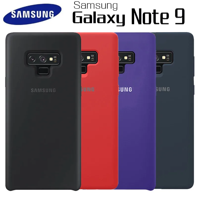 

100% Original Silky Liquid Silicone Cover Soft-Touch Finish Back Protective Case For Samsung Galaxy Note 9 Anti-fall with logo