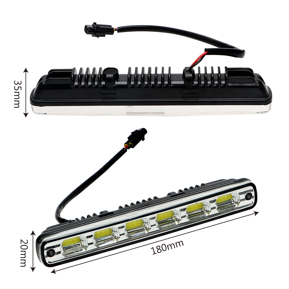Фары Противотуманные огни 2 шт. Фара Автомобиль-Стайлинг DC 12 В DRL 6 светодио дный s Белый светодио дный COB автомобилей огни Дневные ходовые