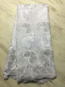 

2019 high quality Stone Gray White line French Swiss net lace African tulle mesh Cord lace fabric for dress Gift 5yards/lot