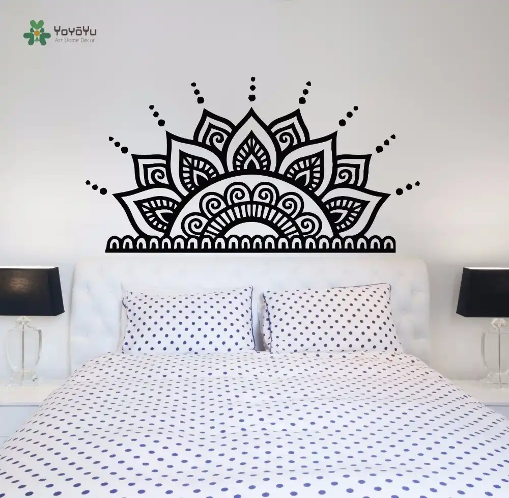 Calcomania De Pared Yoyoyu Arte Vinilo Dormitorio Decoracion Cabecera Pared Vinilos Extraibles Media Mandala Pegatina Bohemio Yo099 Mandala Etiqueta Engomada Cabecera Pared Calcomaniacalcomanias De Pared Aliexpress