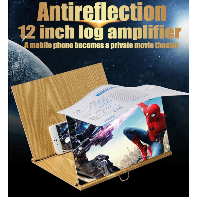 

3D Screen Amplifier Folding Enlarged Expander Anti-reflective 12 inch phone holder Eye Protection Display Screen Magnifier