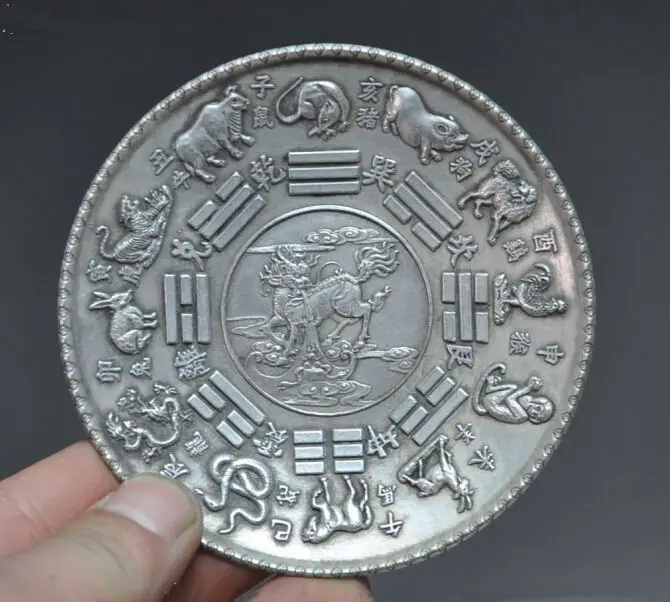 Китайский фэн шуй 12 Зодиак Дракон Статуя белой медной пластины|statue|statue dragonstatue china