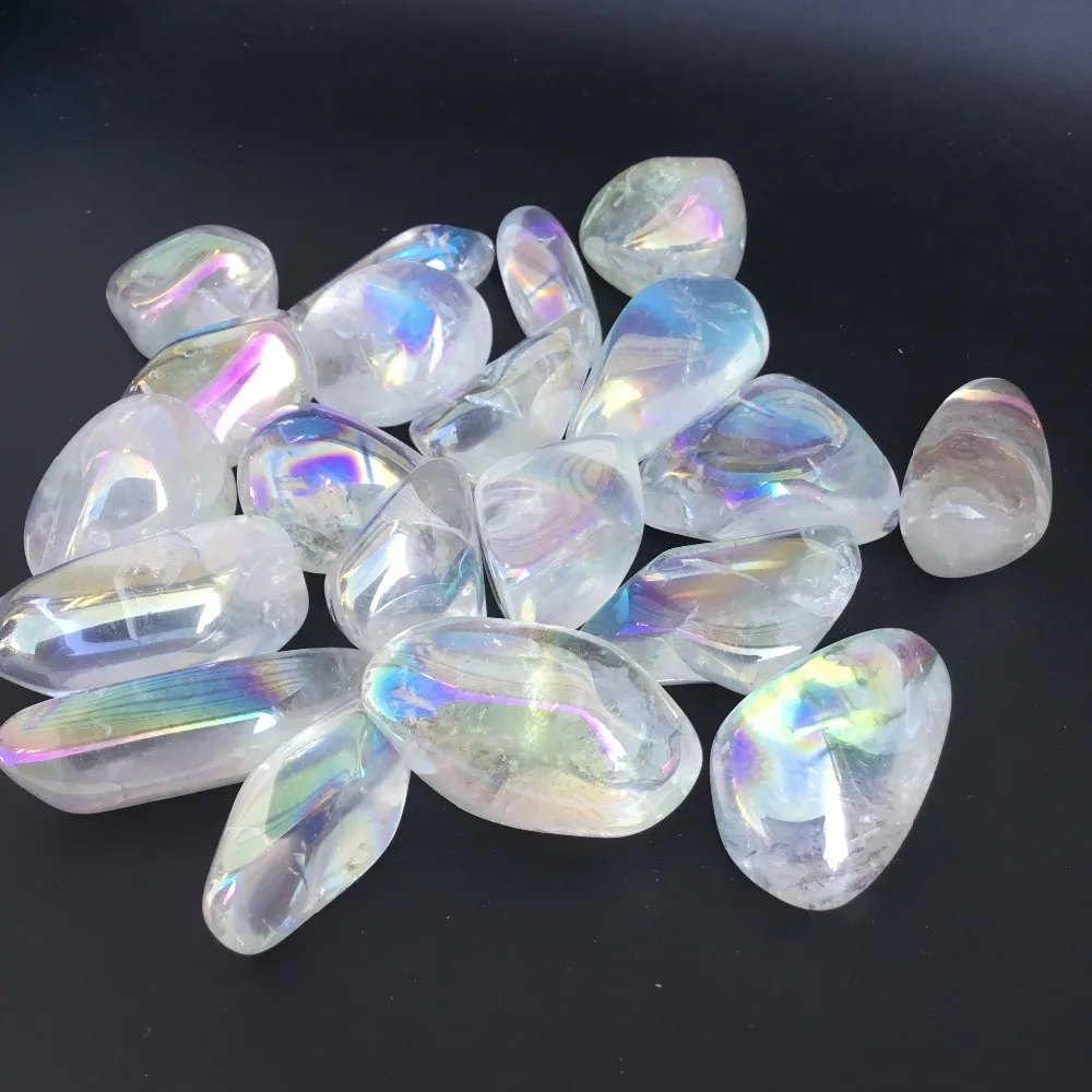 Натуральный Радужный Ангел аура, кварцевые кристаллы, камни