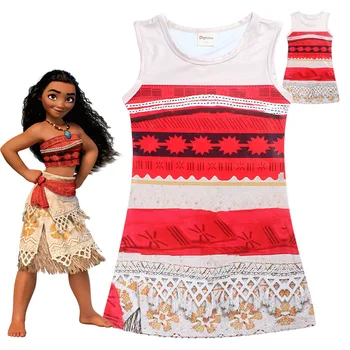 

Girl Dress Baby Girl Clothes Princess Moana Cosplay Dress For Children Halloween Party Beach Dress Girl Vaiana Gift