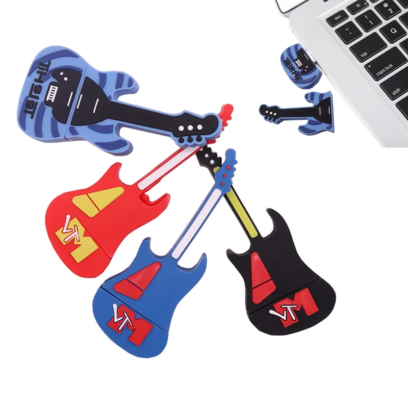 

USB flash drive128G pen drive cartoon guitar pendrive 4GB 8GB 16GB 32GB 64GB new memoria usb stick Personalized gift cle usb2.0