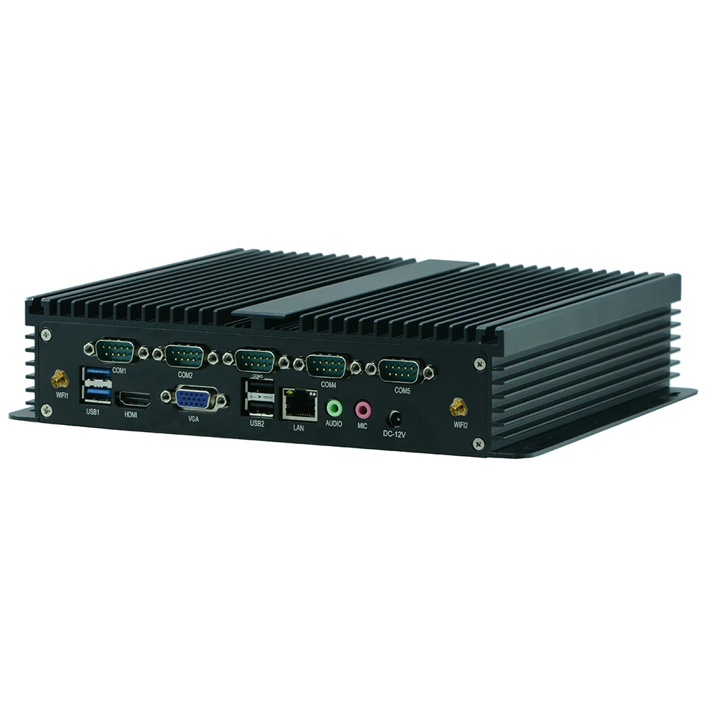 Partaker Q2 Fanless Embedded PC Quad Core J1900 with 6 COM 2 COM for RS485 (6)