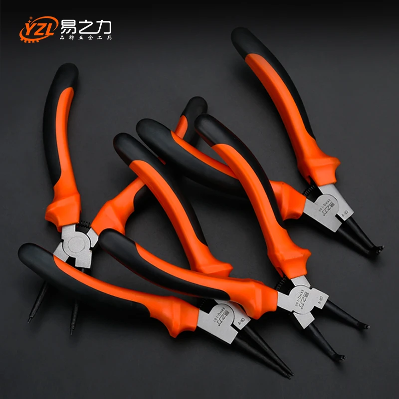 

Veconor 7 inch circlip pliers internal external curved straight tip circlip plier snap ring plier mechanical tools