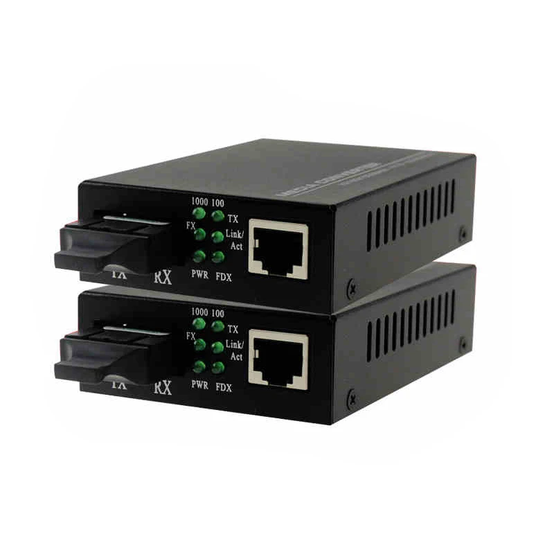 

1pair 10/100/1000M Singlemode Dual Fiber Media Converter 20KM Fiber optic media converter 1-port RJ45 sc connector Free shipping