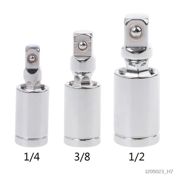 

1/4" 3/8" 1/2" Universal Joint Set Ratchet Angle Extension Bar Socket Adapter Manual and Pneumatic 360 Rotary Adapter