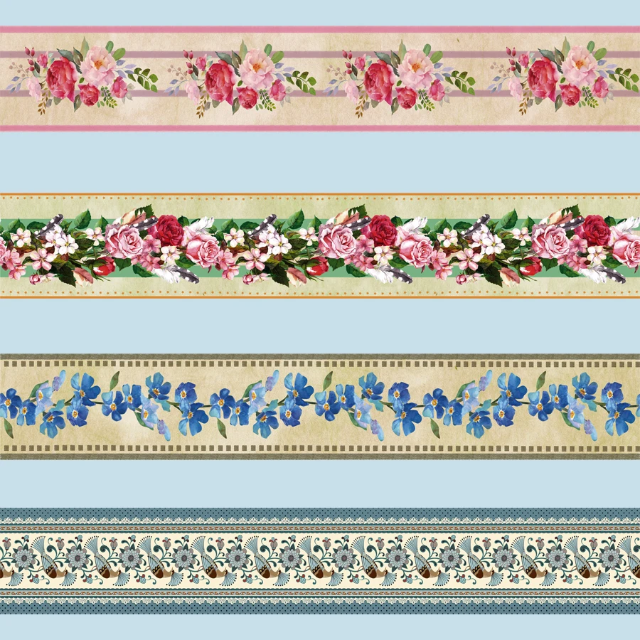 

10M Self-adhesive Decorative Waist Line Art Sticker Living Room Corner Skirting Border Bathroom Waterproof Flower Wall stickers